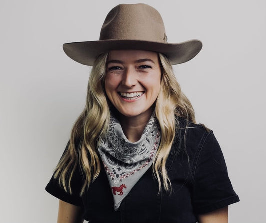 Desperado founder Lucy Grierson leather jacket