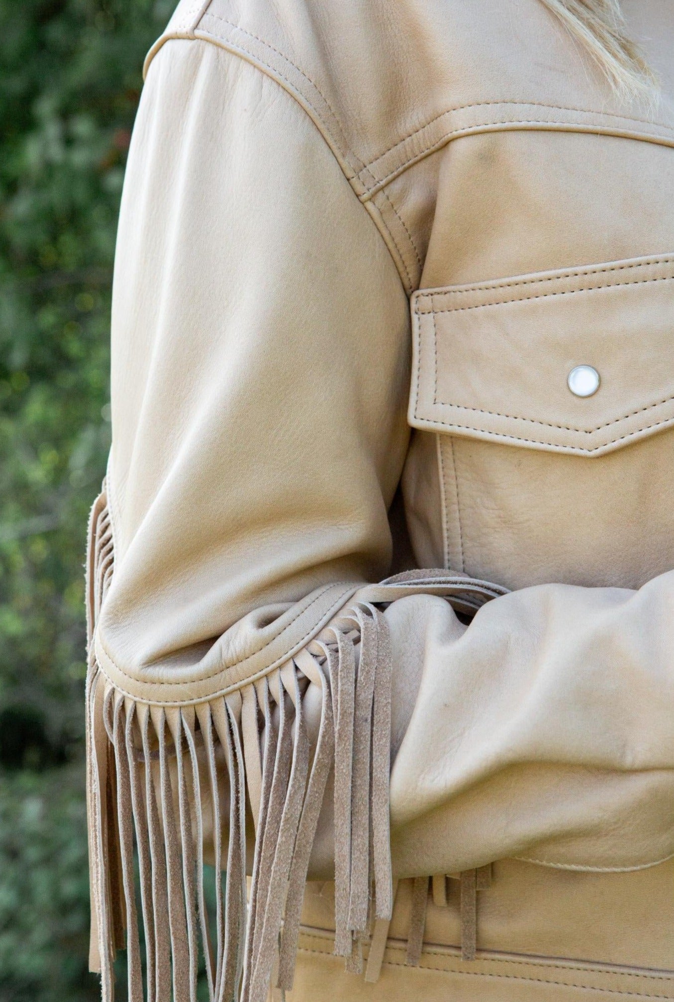 Desperado Leather Jacket with Twisted Fringe Detailing